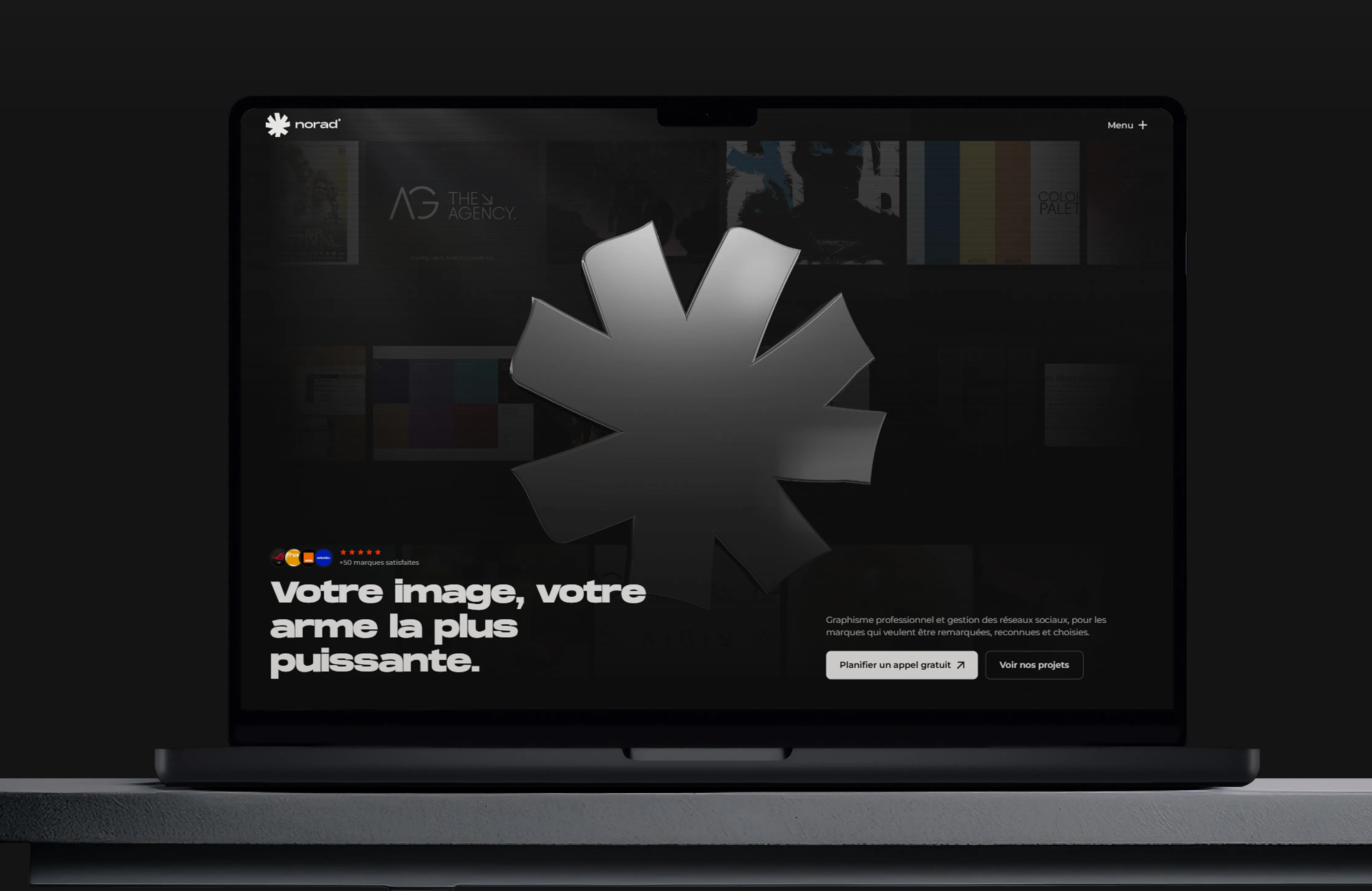 Site Norad Studio (site vitrine - agence de communication) réalisé par Kawn Studio